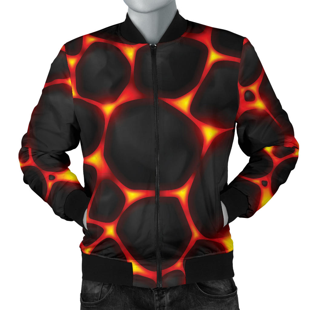 Lava Pattern Print Design 01 Men Bomber Jacket