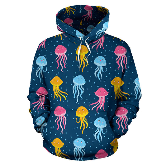 Jellyfish Pattern Print Design 04 Pullover Hoodie