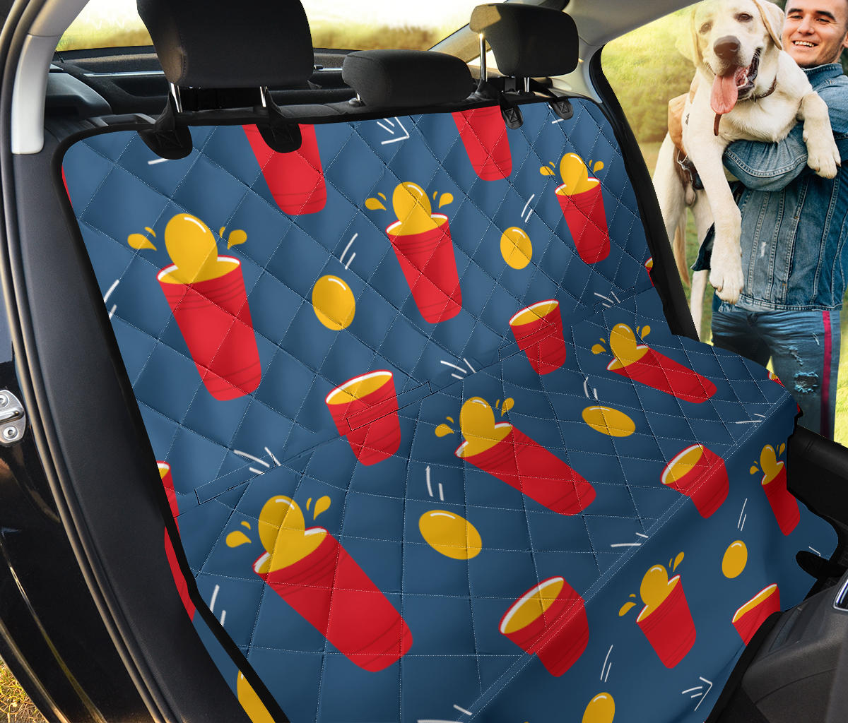 Beer Pong Pattern Print Design 02 Rear Dog Car Seat Cover Hammock