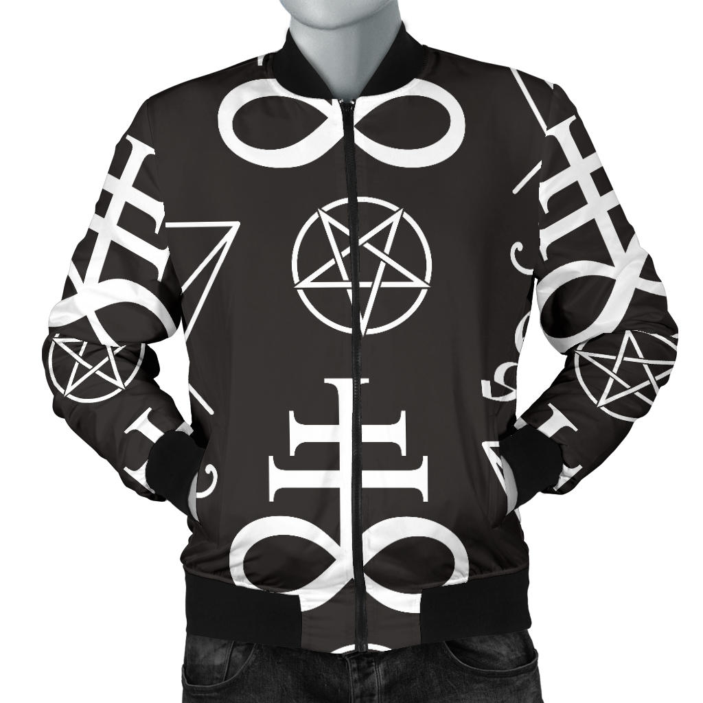 Pentagram Pattern Print Design A04 Men Bomber Jacket