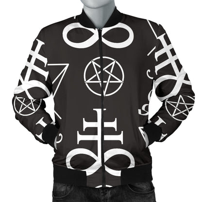 Pentagram Pattern Print Design A04 Men Bomber Jacket