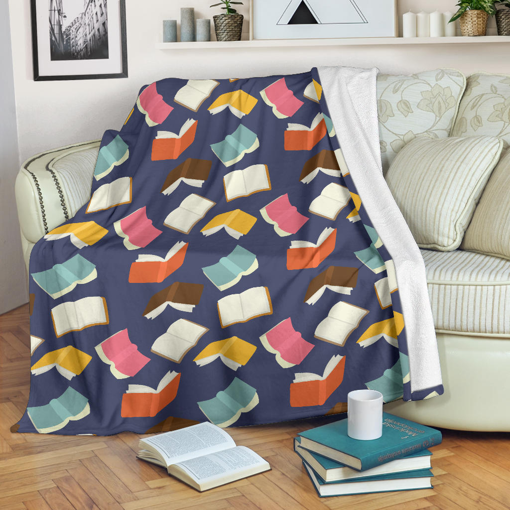 Book Pattern Print Design 01 Premium Blanket