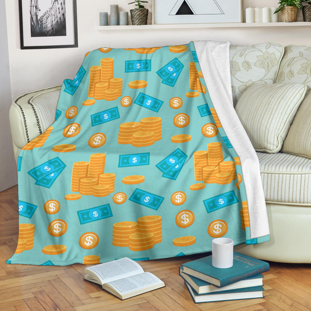 Money Pattern Print Design 03 Premium Blanket