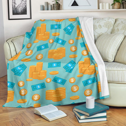 Money Pattern Print Design 03 Premium Blanket