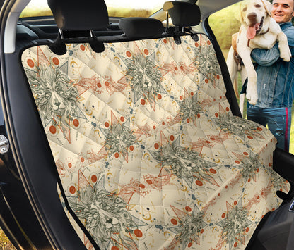 Leo Pattern Print Design 02 Rear Dog Car Seat Cover Hammock