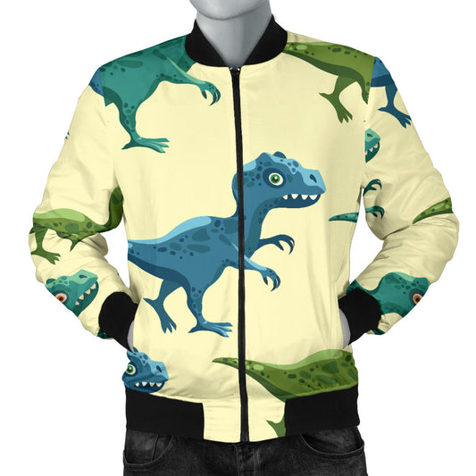T Rex Pattern Print Design A04 Men Bomber Jacket