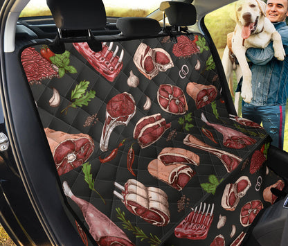 Meat Pattern Print Design 02 Rear Dog Car Seat Cover Hammock