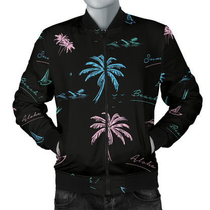 Aloha Hawaii Pattern Print Design 03 Men Bomber Jacket