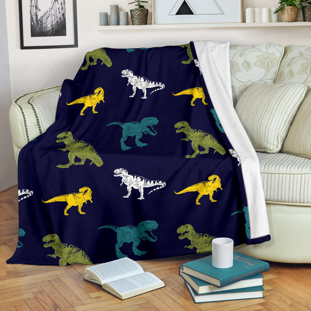 T Rex Pattern Print Design A07 Premium Blanket