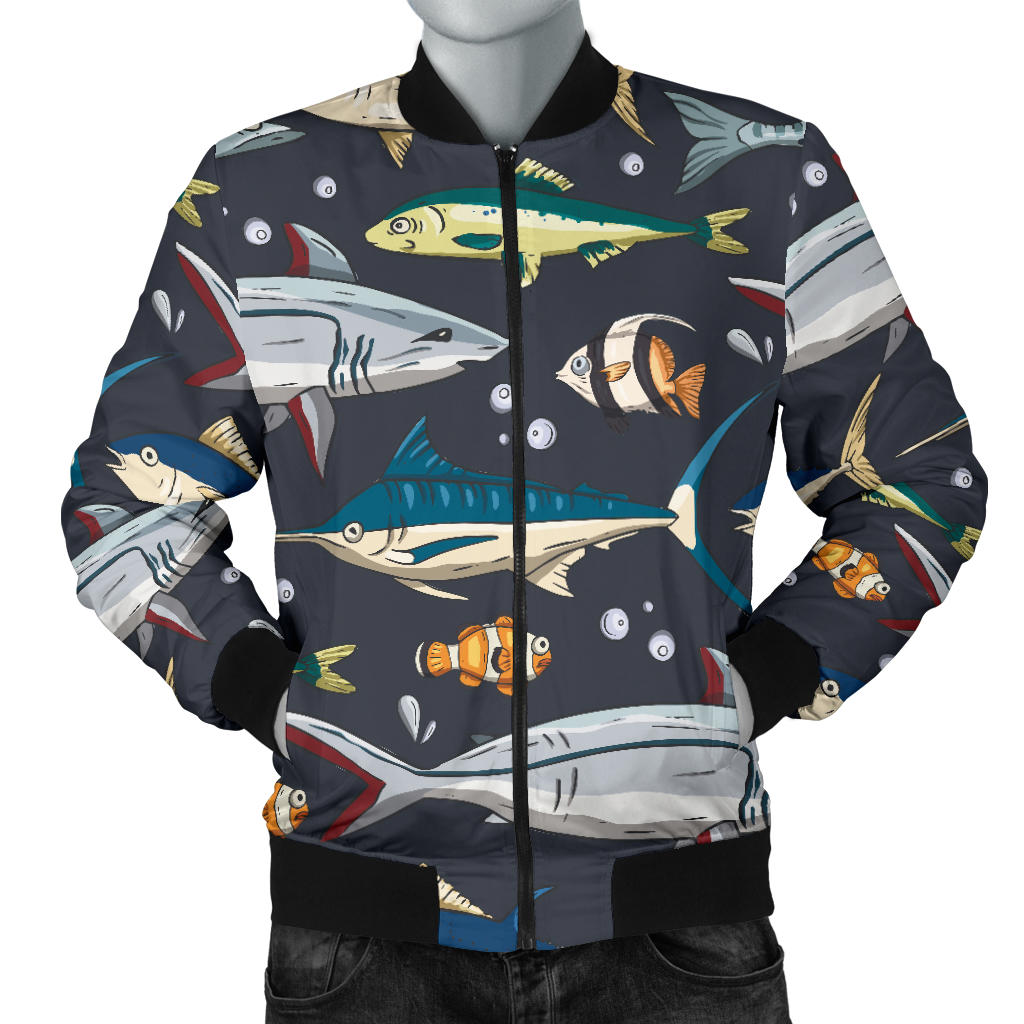 Swordfish Pattern Print Design 04 Men Bomber Jacket