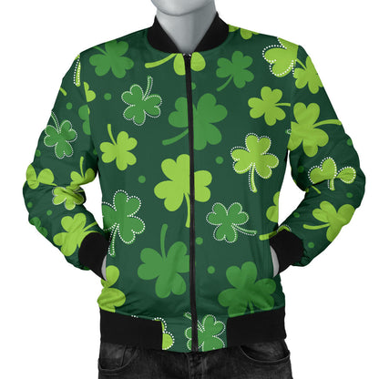 Clover Pattern Print Design 02 Men Bomber Jacket
