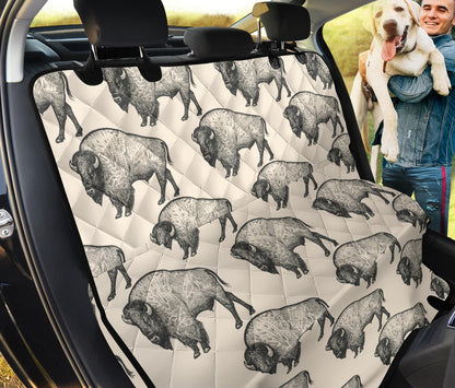 Bison Pattern Print Design 02 Rear Dog Car Seat Cover Hammock
