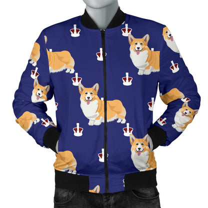Pembroke Welsh Corgis Pattern Print Design A07 Men Bomber Jacket