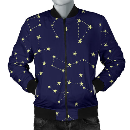 Constellation Pattern Print Design 02 Men Bomber Jacket