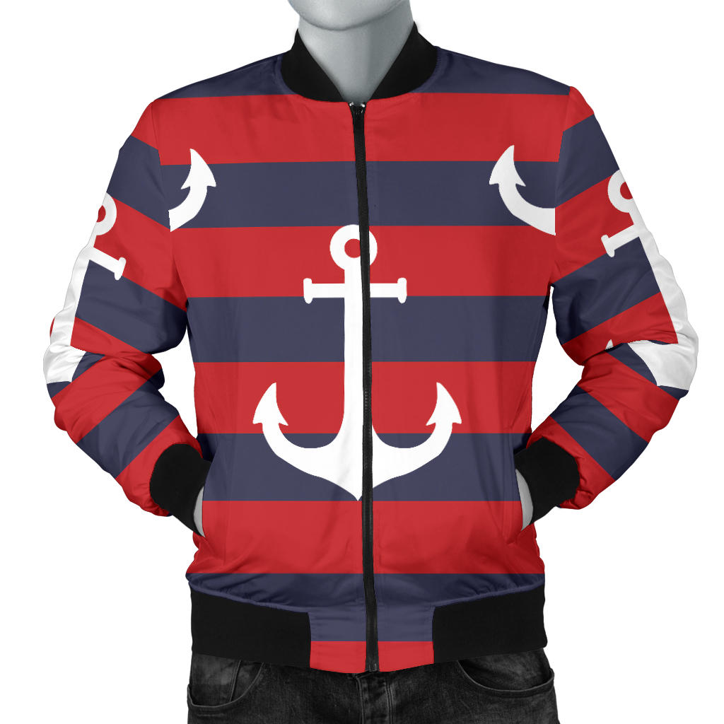 Nautical Pattern Print Design A05 Men Bomber Jacket