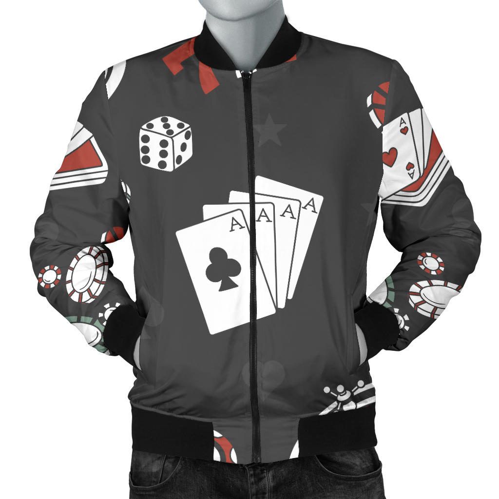 Casino Pattern Print Design 02 Men Bomber Jacket
