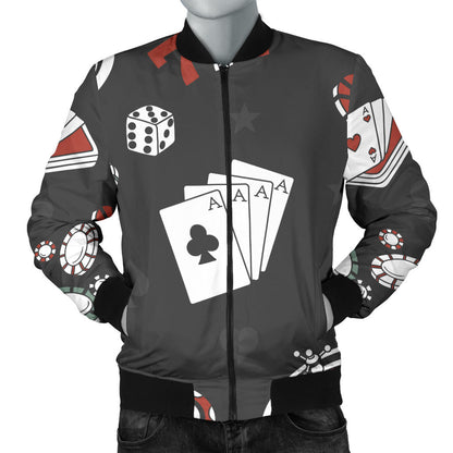 Casino Pattern Print Design 02 Men Bomber Jacket