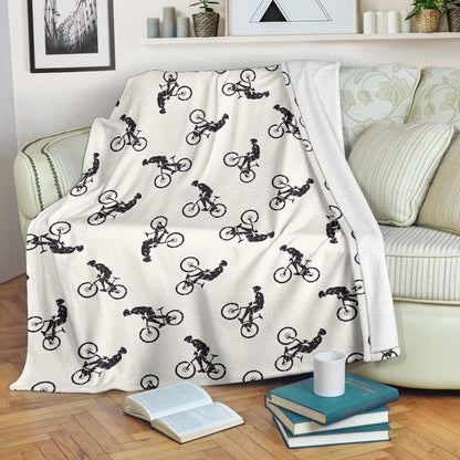 Mountain bike Pattern Print Design 01 Premium Blanket