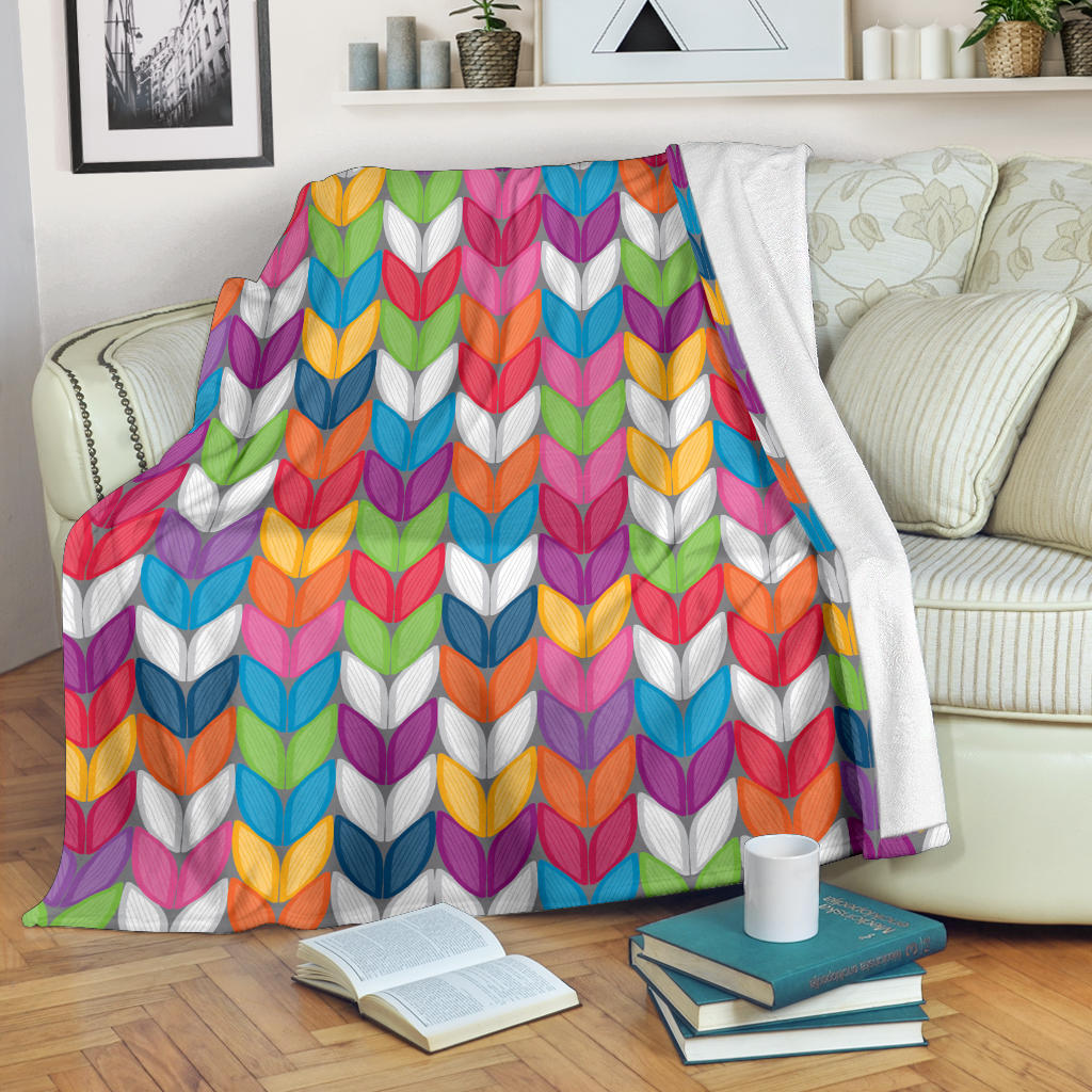 Knit Pattern Print Design 01 Premium Blanket