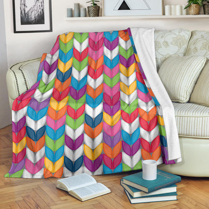 Knit Pattern Print Design 01 Premium Blanket