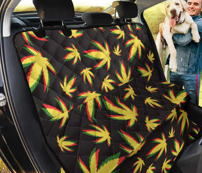 Pot Leaf Pattern Print Design A02 Rear Dog Car Seat Cover Hammock