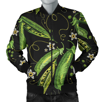 Peas Pattern Print Design A02 Men Bomber Jacket