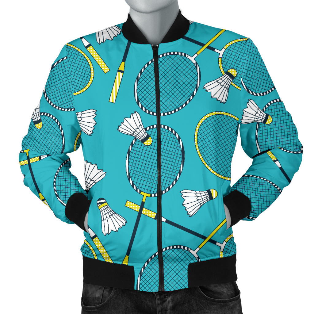 Badminton Pattern Print Design 06 Men Bomber Jacket