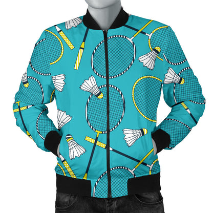 Badminton Pattern Print Design 06 Men Bomber Jacket