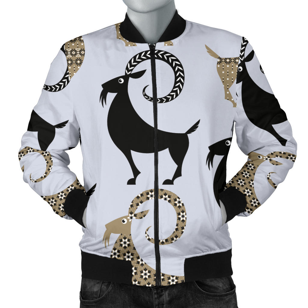 Goat Pattern Print Design 03 Men Bomber Jacket