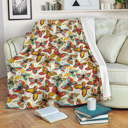 Butterfly Pattern Print Design 02 Premium Blanket