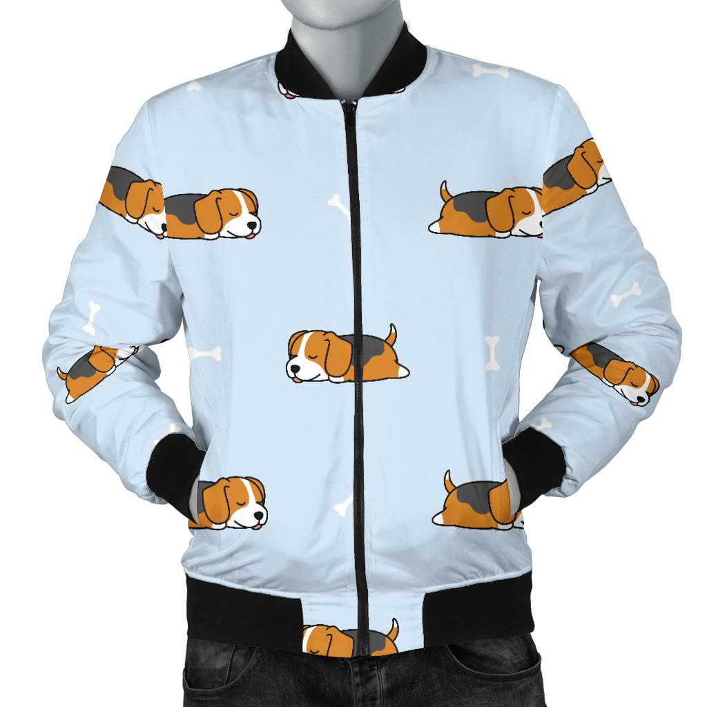 Beagle Pattern Print Design 06 Men Bomber Jacket