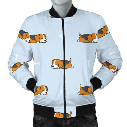 Beagle Pattern Print Design 06 Men Bomber Jacket