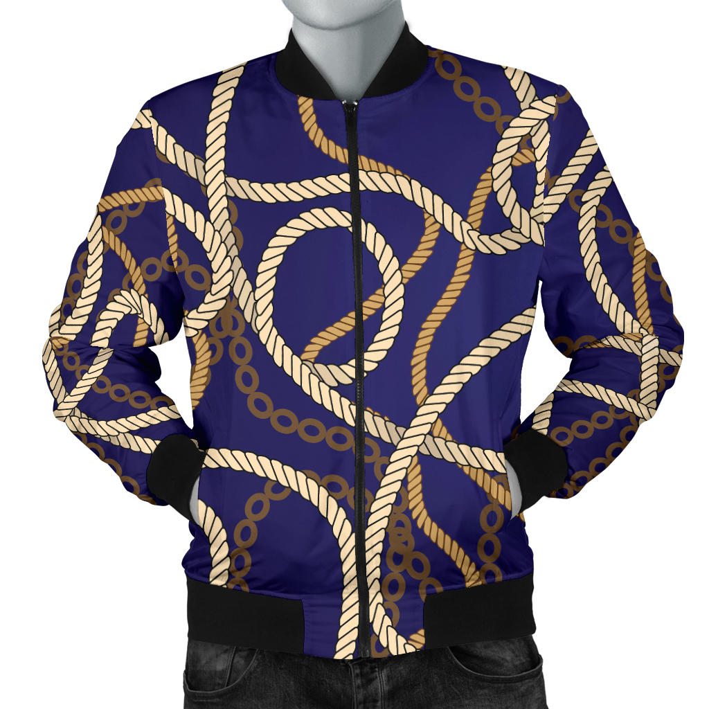 Rope Pattern Print Design A01 Men Bomber Jacket