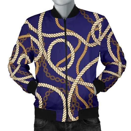 Rope Pattern Print Design A01 Men Bomber Jacket