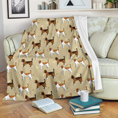 Beagle Pattern Print Design 01 Premium Blanket