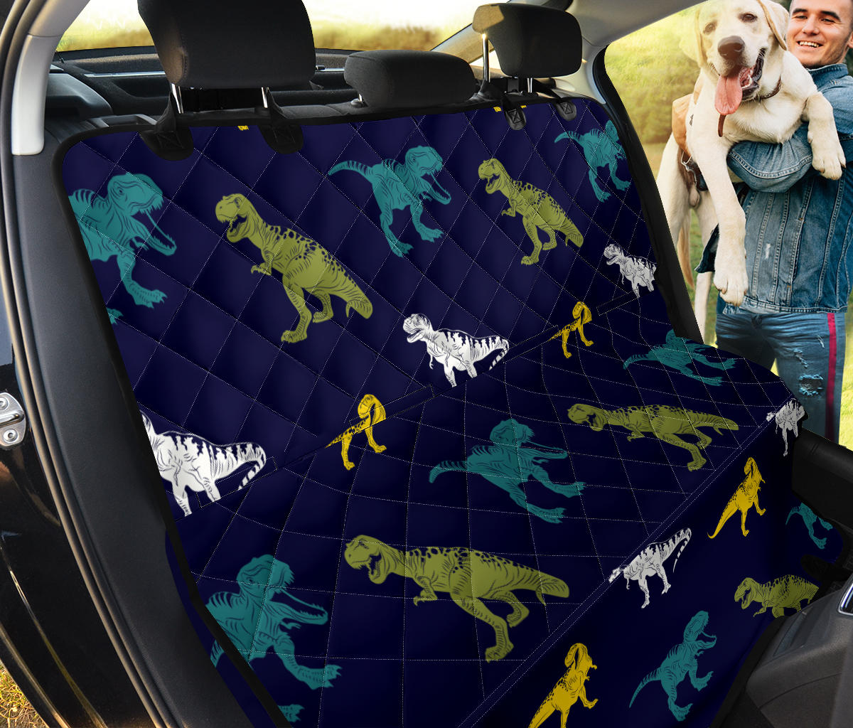 T Rex Pattern Print Design A07 Rear Dog Car Seat Cover Hammock