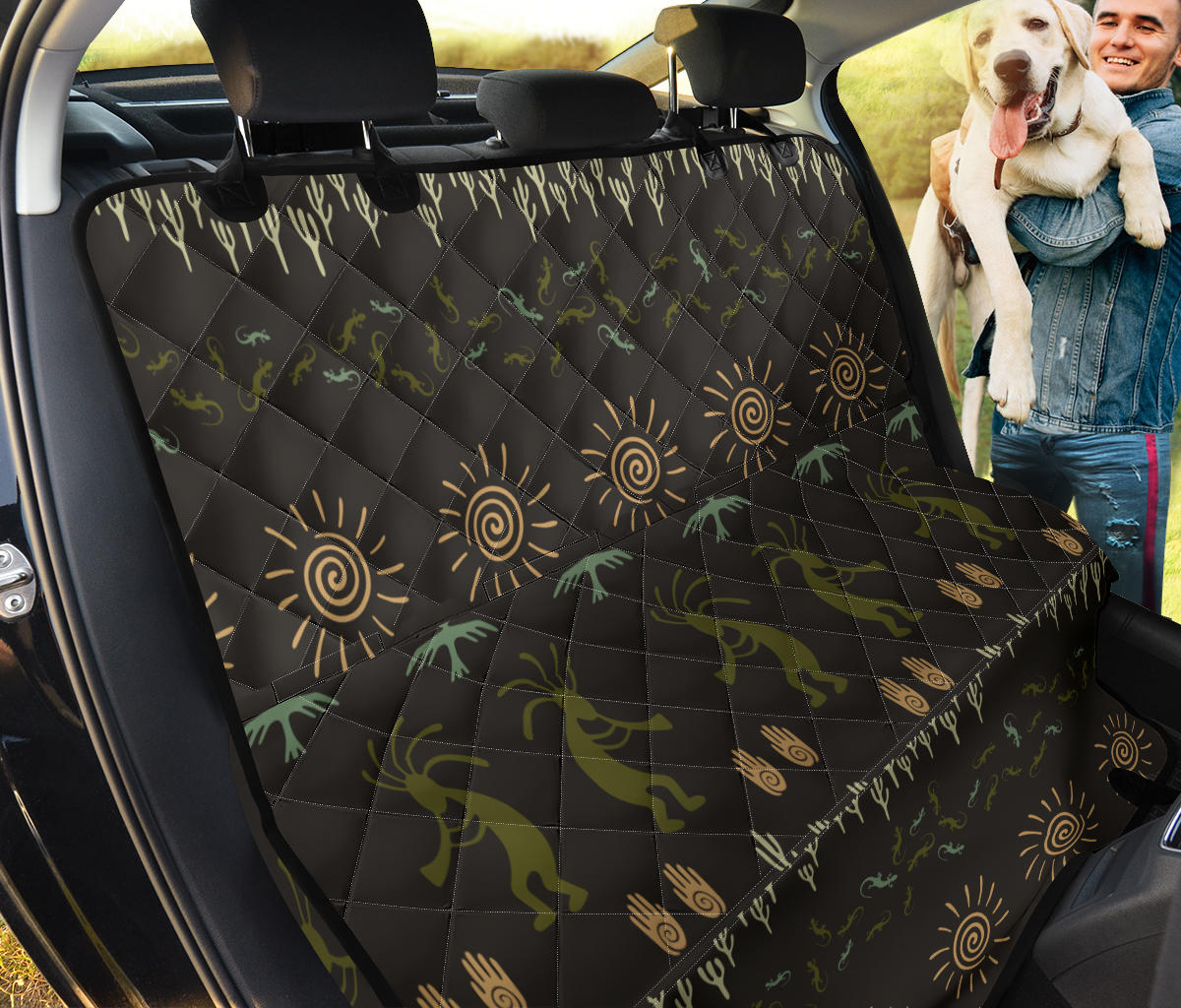 Mayan Pattern Print Design 04 Rear Dog Car Seat Cover Hammock