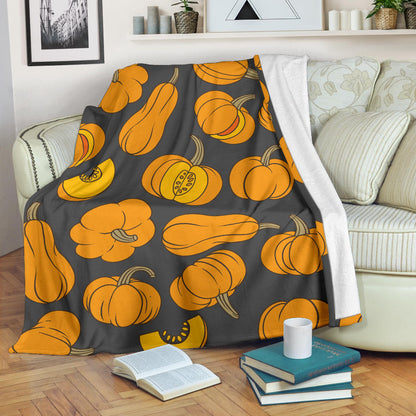 Pumpkin Pattern Print Design A03 Premium Blanket