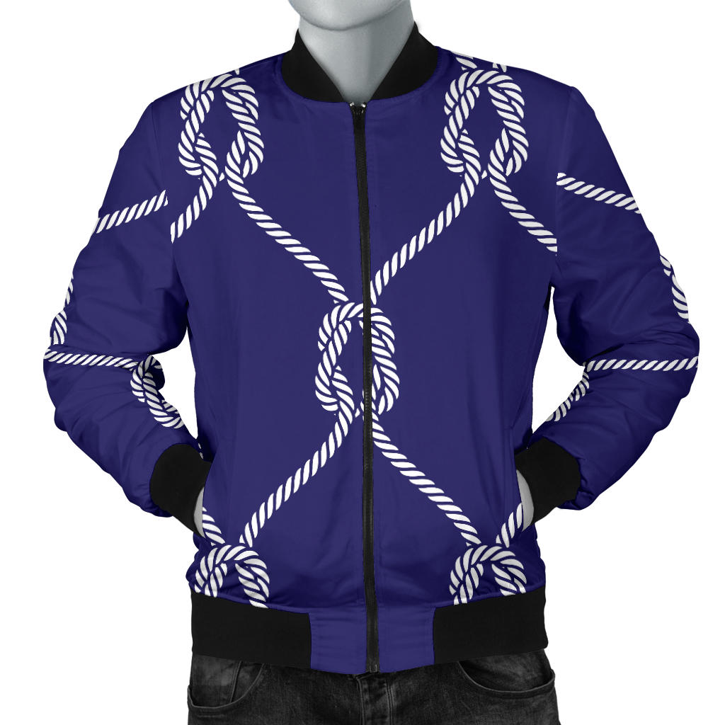 Rope Pattern Print Design A03 Men Bomber Jacket