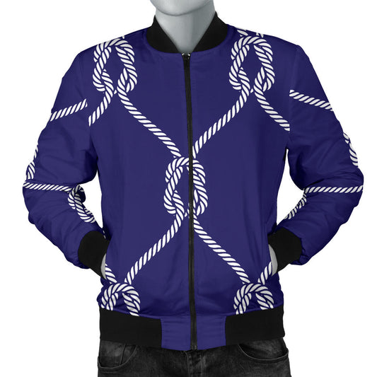 Rope Pattern Print Design A03 Men Bomber Jacket