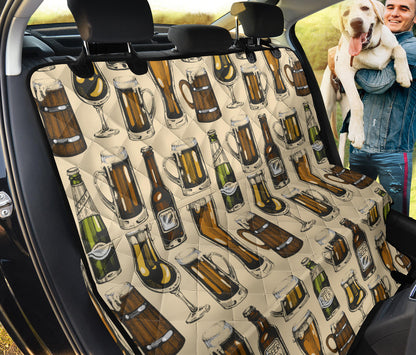 Beer Pattern Print Design 04 Rear Dog Car Seat Cover Hammock