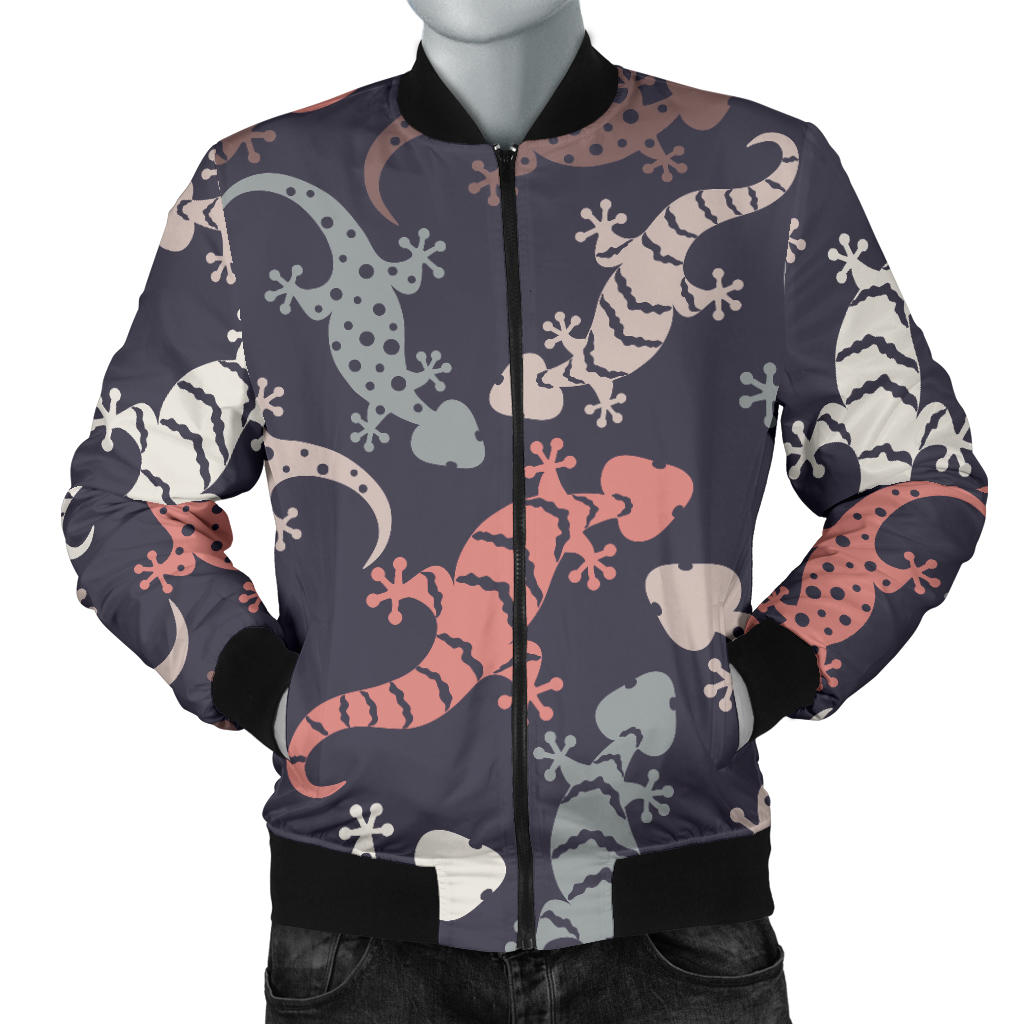Gecko Pattern Print Design 02 Men Bomber Jacket