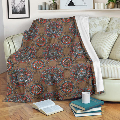 Calendar Aztec Pattern Print Design 03 Premium Blanket