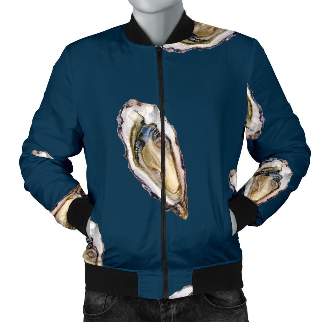 Oyster Pattern Print Design 03 Men Bomber Jacket