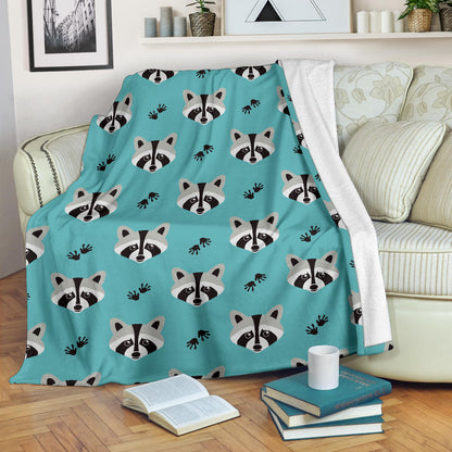 Raccoon Pattern Print Design A01 Premium Blanket