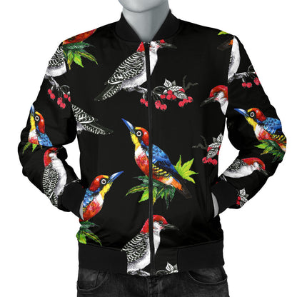Birds Pattern Print Design 06 Men Bomber Jacket