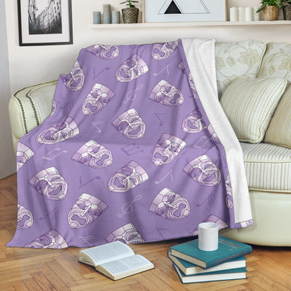 Acting Mask Pattern Print Design 05 Premium Blanket