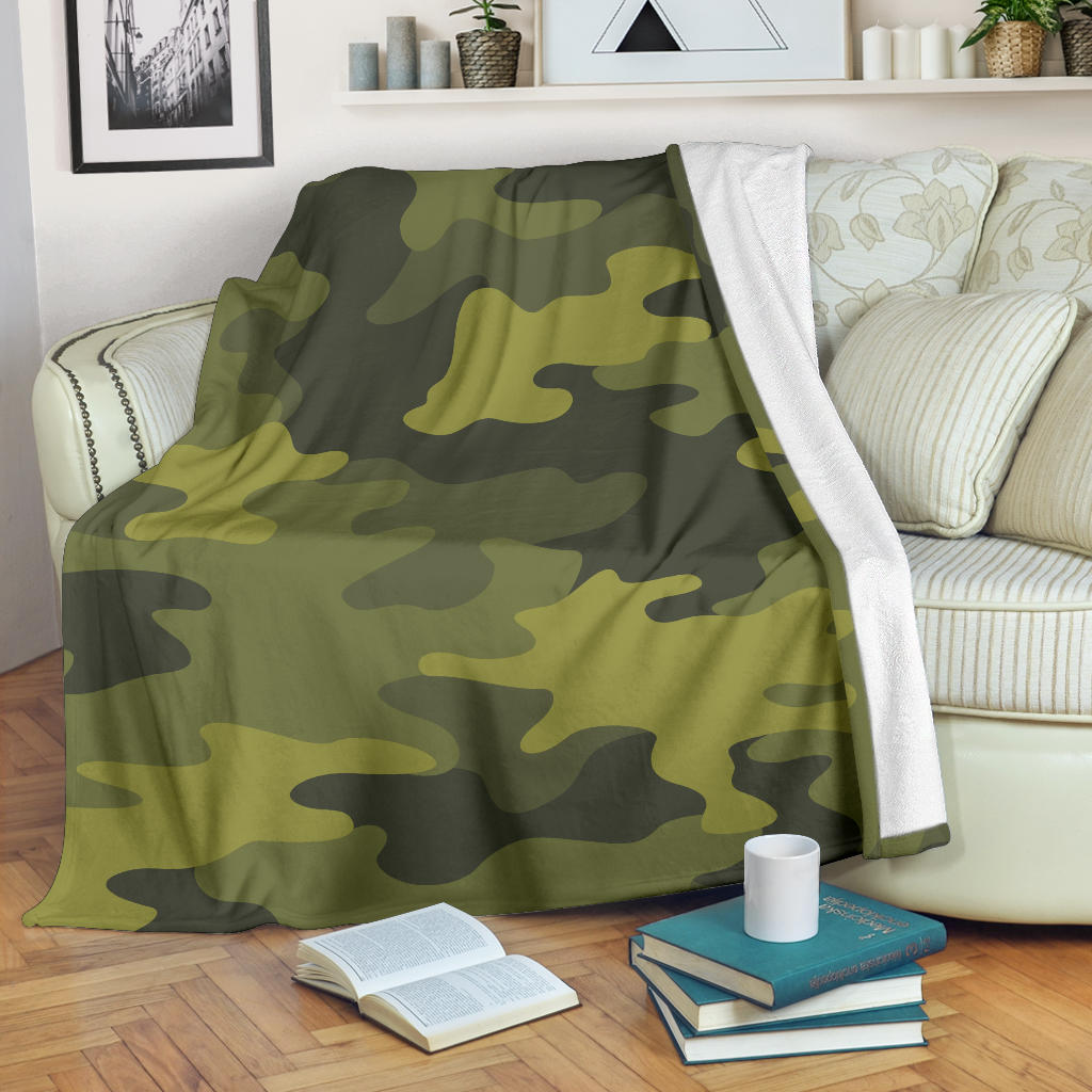 Military Camouflage Pattern Print Design 02 Premium Blanket