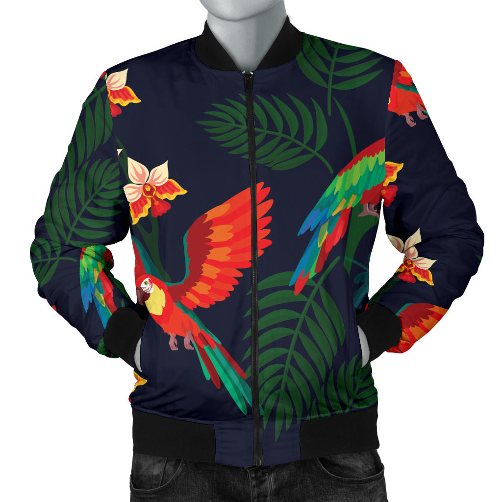 Macaw Pattern Print Design 02 Men Bomber Jacket