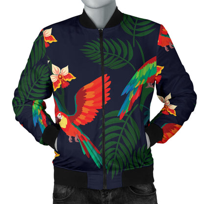 Macaw Pattern Print Design 02 Men Bomber Jacket